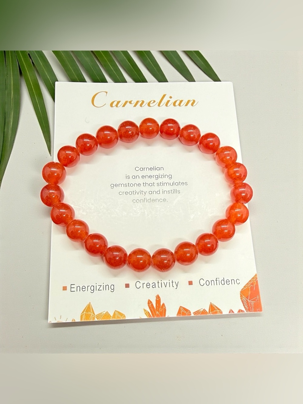 🏷️‼️5/$25🏷️‼️♥️Energizing Orange Red Carnelian Bead Stretch Bracelet/NWOT♥️